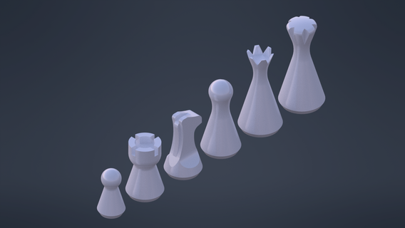 minimalist chess pieces chess chess toy minimalist  3d print model - Mito3D
