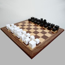 minimalista jogo de xadrez a casa legal bonita divertido é fácil nice verificador hartwig josef bauhaus chessset 3d print model - Mito3D