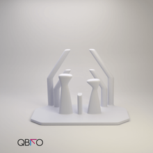 minimalista cuna casa Arte pesebre Navidad santo claustro apoyo nacimiento qbko3d 3d print model - Mito3D