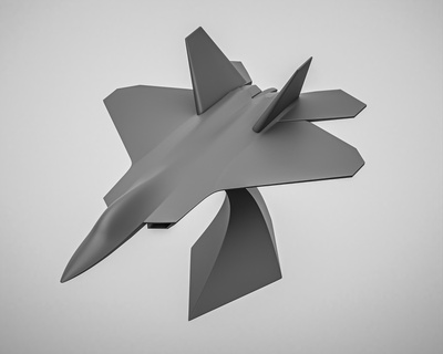 minimaliste 22 rapace 3d imprimable stl modèle f22 jet avion Lockheed Martin combattant impression 3d print model - Mito3D
