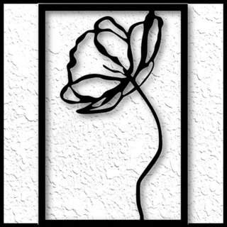 minimalista fiore telaio parete arte floreale arredamento 2d pianta germoglio giardino ramo impostato 2dart Basso poli casa moderno 3d print model - Mito3D