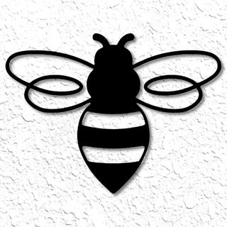 minimalistisch Honig Biene Logo Mauer Kunst Dekor Honigbiene Hummel frei fliegend Blumen Frühling Garten Insekt Entomologie Entomologe 2d 2dart Zuhause Haus Flügel 3d print model - Mito3D