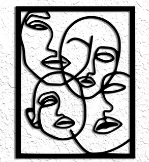 minimalist line art faces wall decor abstract home simple 2d 2dart low poly face modern 3d print model - Mito3D