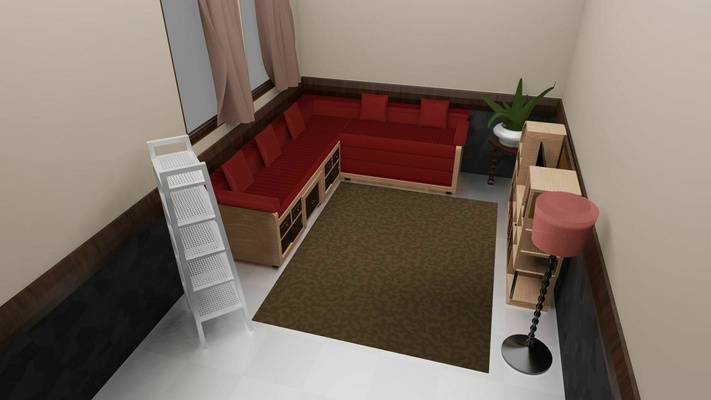 minimalista vivo habitación 3d mueble conjunto sillas café mesa interior diseño 3d print model - Mito3D