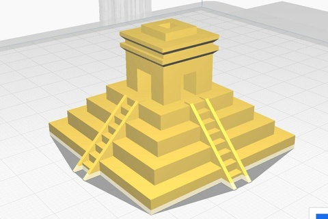 minimalist mayan pyramid toy art architecture structure 3d print model - Mito3D