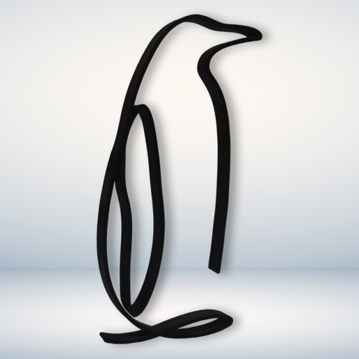 minimalista pinguim decoração animal arte 3D print model - Mito3D