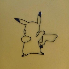 minimalista Pikachu cuadro Arte pokemon 3d print model - Mito3D