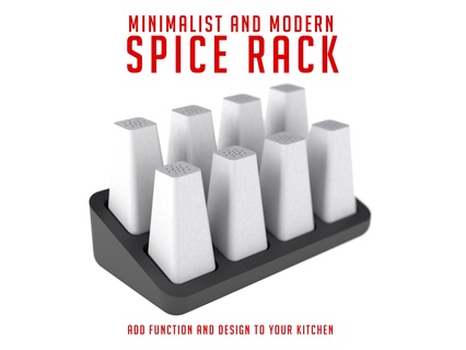 minimalist baharat raf süslemek mutfak Baharat modern pişirmek Sanat 3d print model - Mito3D