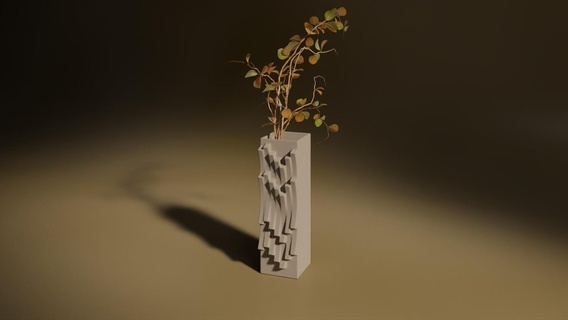 minimalist vazo ev basit kolay dekorasyon bitkiler platformlar çiçek froles renkli Su 3d print model - Mito3D