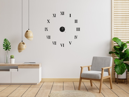 minimaliste mur l'horloge romain chiffres 60 cm diamètre regarder Facile facile impression 3d print model - Mito3D