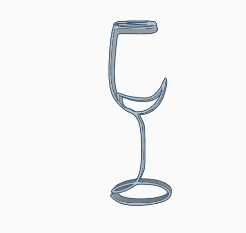 minimaliste vin verre 3D print model - Mito3D