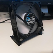 minimalistic fan stand 80mm 15degrees various small simple nice desktop delicate cooling cool computer angle 15degree 3d print model - Mito3D