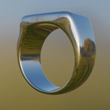 minimalista retângulo sinete anel unissex 3d print model - Mito3D