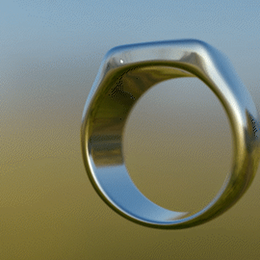 minimalistic square signet ring unisex 3D print model - Mito3D