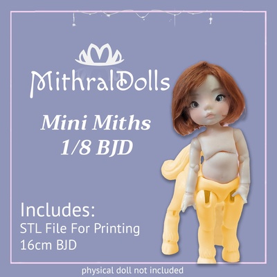 minimyths centaur bjd 1 8 ball jointed doll by mithral dolls moss fern glen game toy art abjd head 3d print model - Mito3D