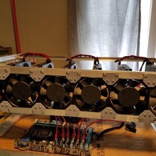 mining rig 120mm fan joiner bracket ethereum miner electronics 3d print model - Mito3D