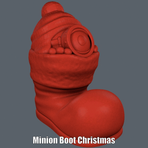 minion boot christmas easy print no support art supportless sculpture model figure despicable me 3D print model - Mito3D