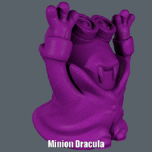minion dracula kolay destek yazdırın sanat supportless heykel şekil bana aşağılık Cadılar Bayramı 3d print model - Mito3D