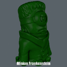 minion frankenstein easy print no support art halloween despicable me figure sculpture supportless 3d print model - Mito3D