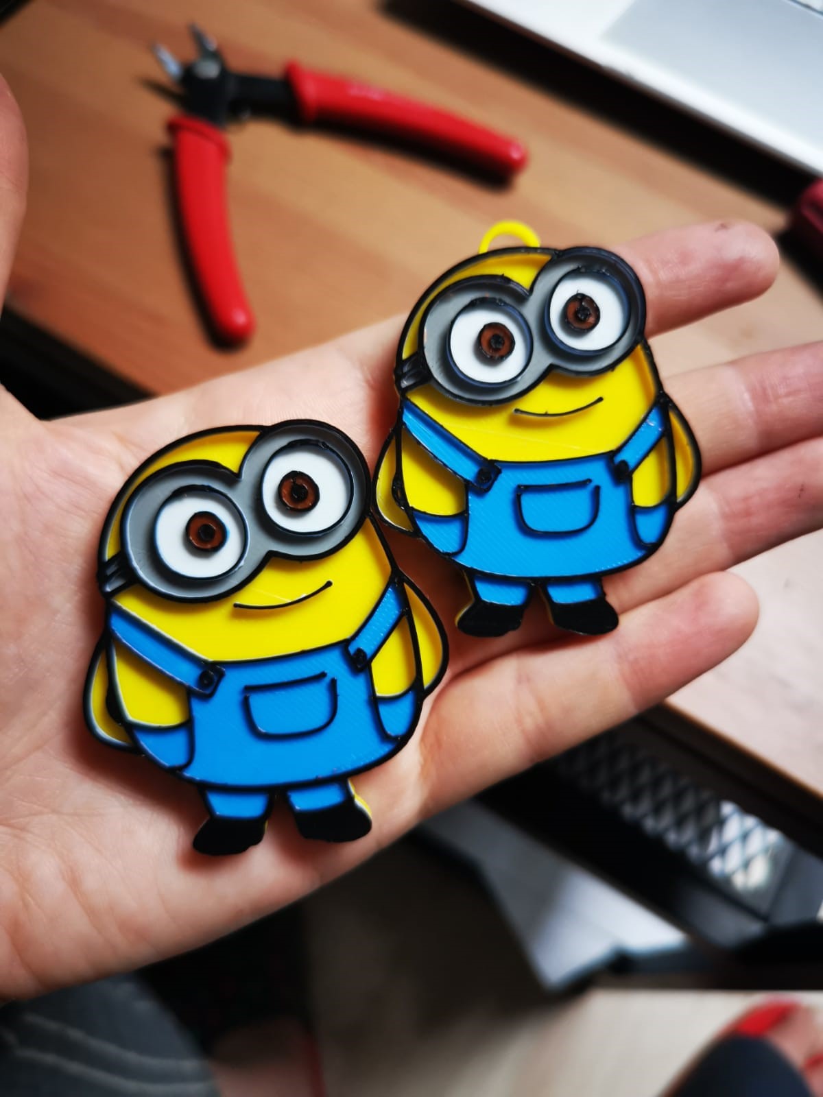 minion keychain magnet jewelry cute bruce kevin bob fluffy funny fun pixar 3D print model - Mito3D