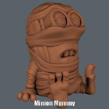minion mummy easy print no support art halloween despicable me figure sculpture supportless 3d print model - Mito3D