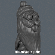 minion santa claus easy print no support art christmas despicable me figure model sculpture supportless 3d print model - Mito3D