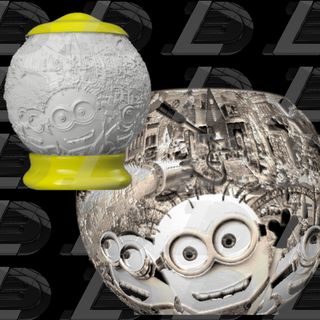 minion spherical night light lithophane lamp lithophanie nightlight minions 3d print model - Mito3D