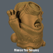 minion tim singing easy print no support art supportless sculpture model figure despicable me christmas 3d print model - Mito3D