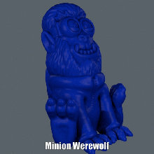 minion Werwolf easy print-Unterstützung nicht Kunst supportless Skulptur Abbildung despicable me halloween 3d print model - Mito3D