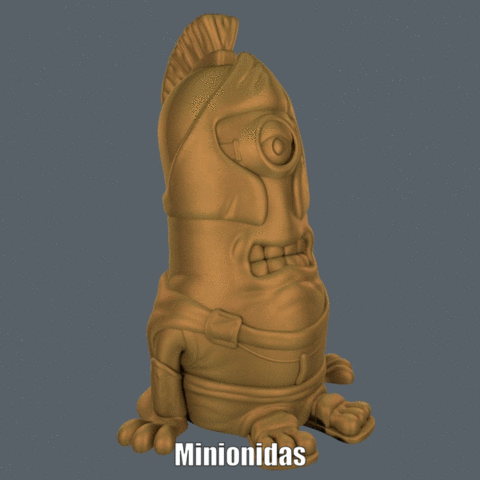 minionides easy print di alcun supporto art 300 figura leonide la scultura spartan supportless 3D print model - Mito3D