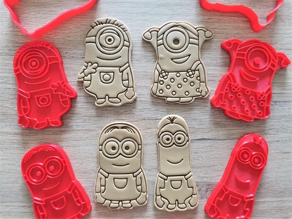 minions cookie cutters baking kitchen bakery 3d print model - Mito3D