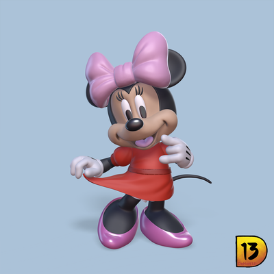 mini impresión 008 ratón mickey minimause juguete acción figura disney clásico arte diseñador dibujos animados 3d print model - Mito3D
