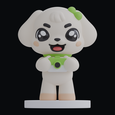 minik ganganji sahibim sanat kpop köpek yavrusu yujin 3d zbrush oyuncak şirin kawaii 3dprint 3d print model - Mito3D