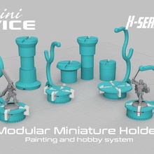 minivice x series modular miniatura suporte pintura passatempo 40k dnd masmorras dragões jogos oficina firmeza lidar 28mm 32mm 55cm 3d print model - Mito3D