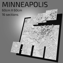 Minneapolis enmarcado pared Arte paisaje urbano arquitectura edificios recuerdo ciudad mapa regalo 3d diseño 3d print model - Mito3D