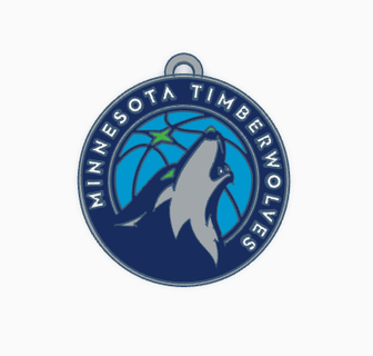 minnesota timberwolves keyring nba basketball design key ring 3d print model - Mito3D