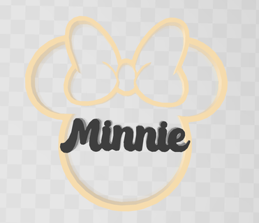 minnie letter first name decoration design 3d print model - Mito3D