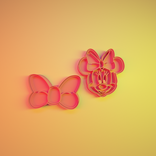 Minnie kurabiye kesici topuz paketlemek mickeymouse hayvan fare televizyon şovu animasyon Sanat 3d print model - Mito3D