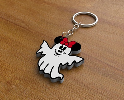 minnie ghost keychain key rings keychain keychain keychains minnie minnie mouse disney halloween halloweenxcults  3d print model - Mito3D