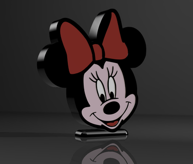 Minnie Lampe mickey Maus Disney Rahmen hell Zeichen führt Mäwenn Beleuchtung 3d print model - Mito3D
