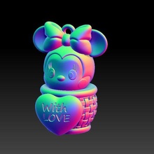 Minnie l'amour pendentif 2 bijoux 3d print model - Mito3D