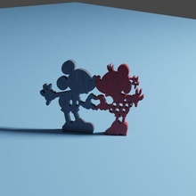 Minnie Mickey l'amour ornement disney Souris facile impression 3d print model - Mito3D