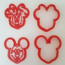 minnie mickey mouse cookie cutter clay stamp / cutters sharp fondant masses abc letters letter alphabet 3d print model - Mito3D