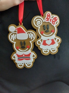 Minnie Mickey Noel Baba zencefilli çörek Süsler Disney 2d önemsiz ağaç 3d print model - Mito3D