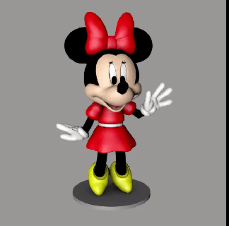 Minnie Maus Disney Karikatur Charakter Puppe montieren bewaffnet 3d print model - Mito3D