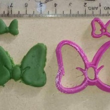 minnie mouse bow cookie cutter mold moo cortante home 3d print model - Mito3D