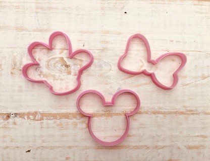 minnie rato cortador conjunto deco meninas crianças vidro biscoitos pastéis biscoito Disney personagens infantil 3d print model - Mito3D