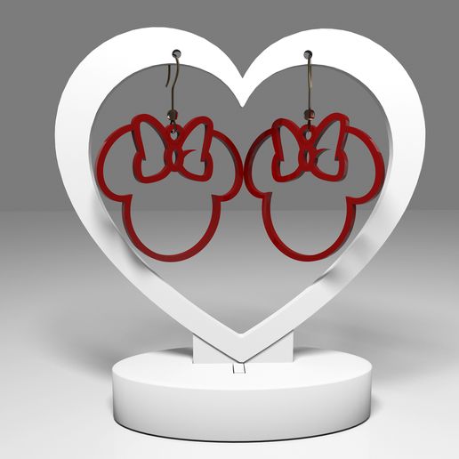 minnie mouse earrings jewelry jewellery fashion kids gift cute cartoon pop art mickey retro symbol 3D print model - Mito3D