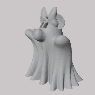 minnie ratón fantasma Víspera Santos 3d llavero colgante pendiente arete 3d print model - Mito3D