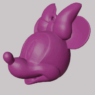 minnie ratón cabeza llavero colgante pendiente arete 3d print model - Mito3D